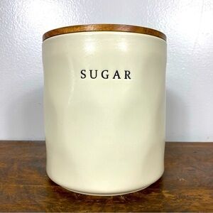 Crofton stoneware Sugar container with bamboo lid